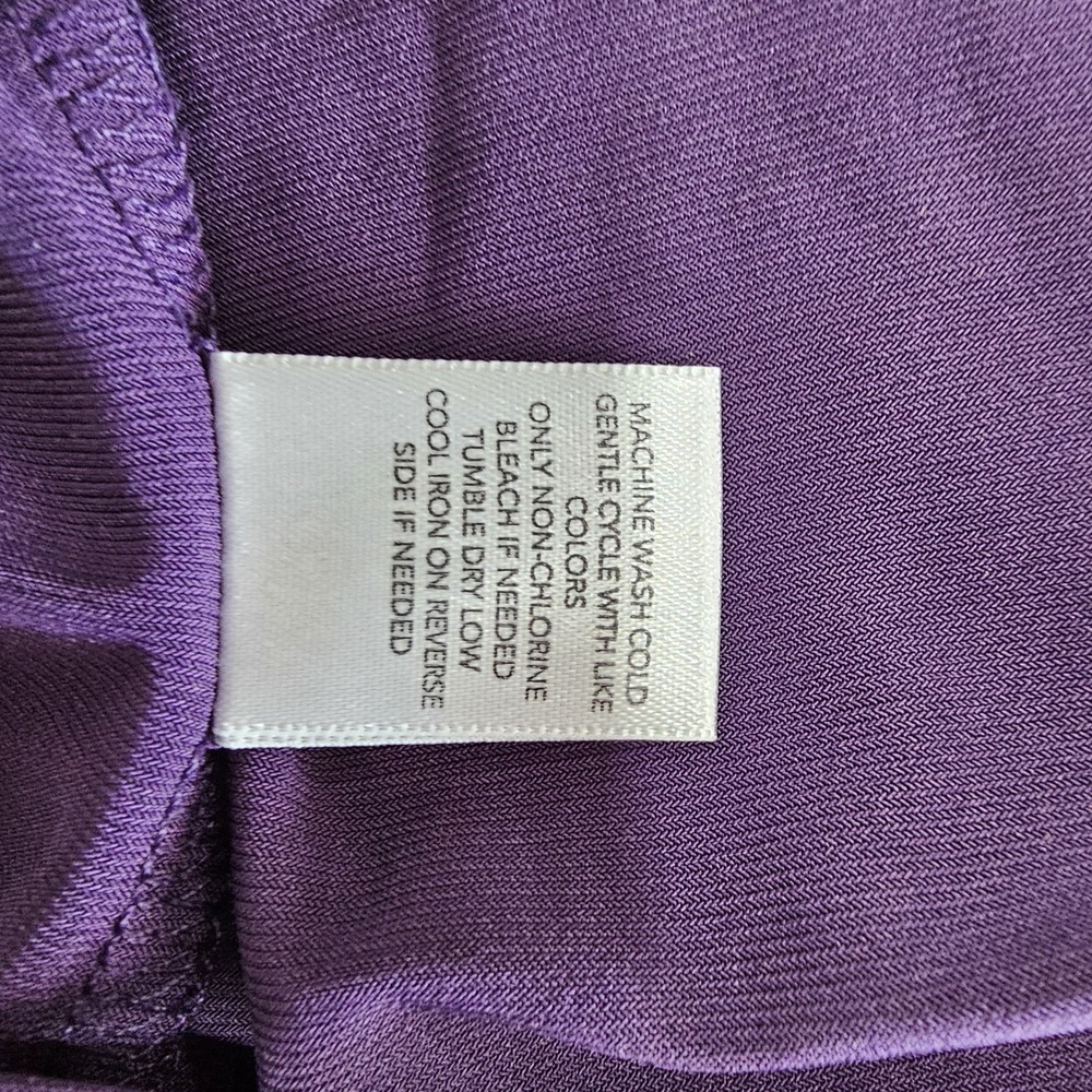 Christopher & Banks Purple Open Front Cardigan L NWT Burnout Velvet Trim Long Sl - Picture 10 of 14